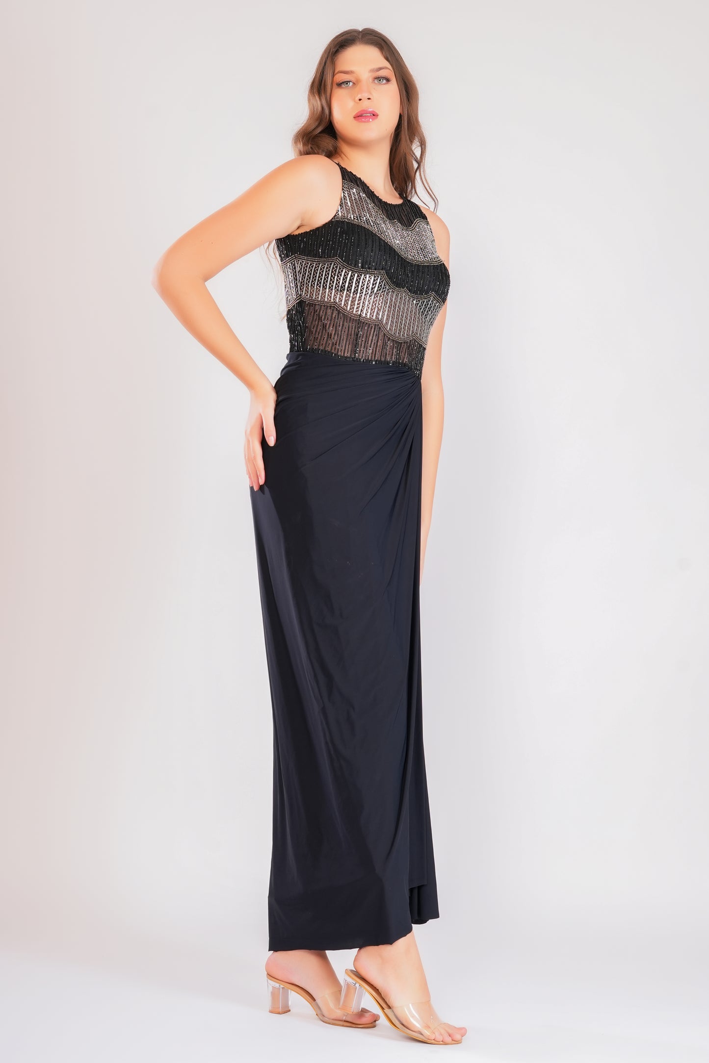 Noir Drape Gown