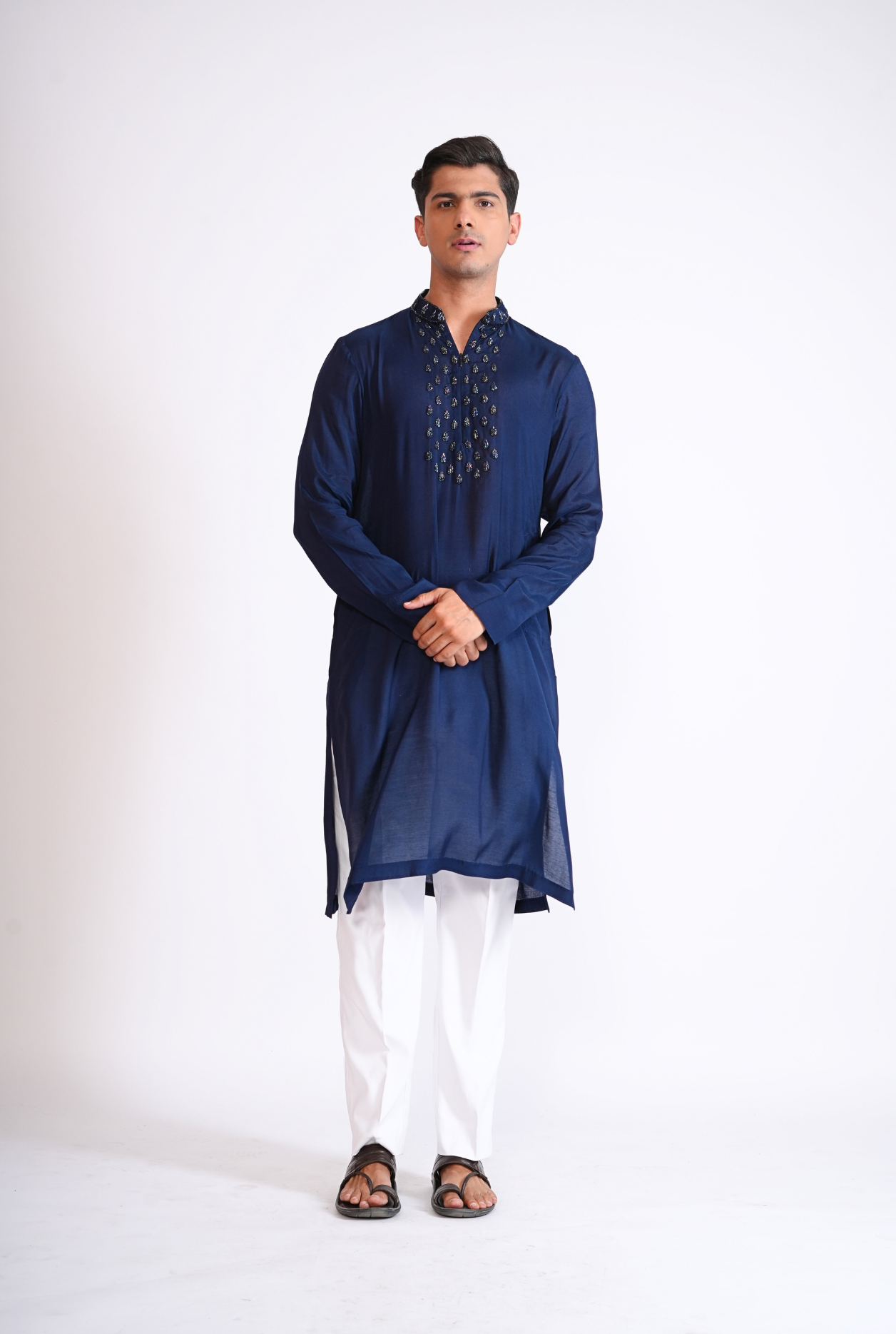 The Royal Blue Palm Kurta with Pyjama