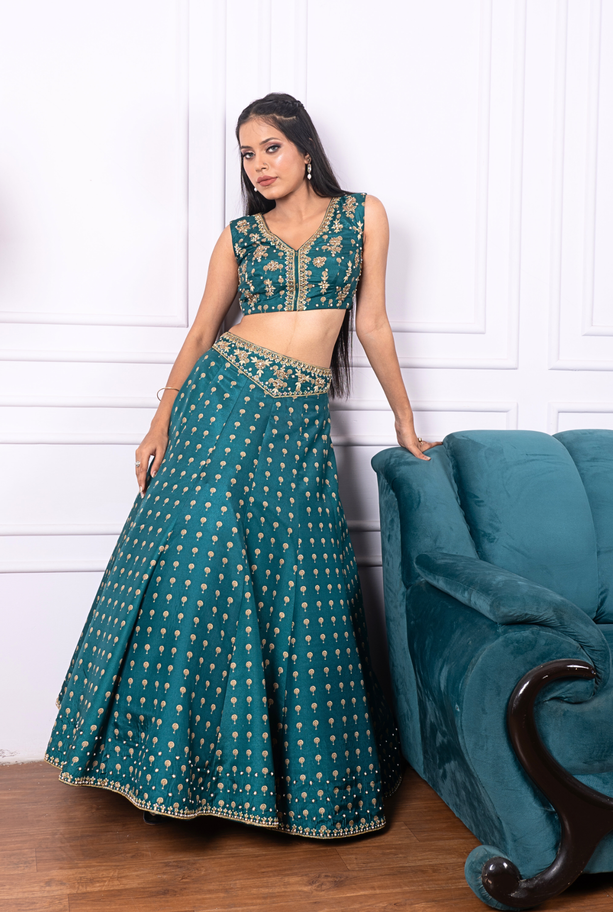 Green Serai Lehenga