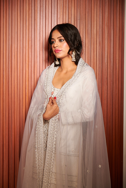 Ivory Majesty Sharara Set