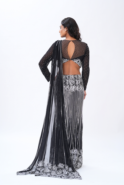 MID-NIGHT SYMPHONY DRAPE SAREE