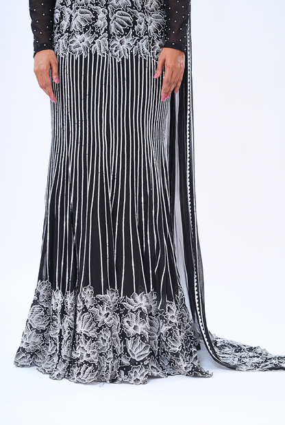 MID-NIGHT SYMPHONY DRAPE SAREE