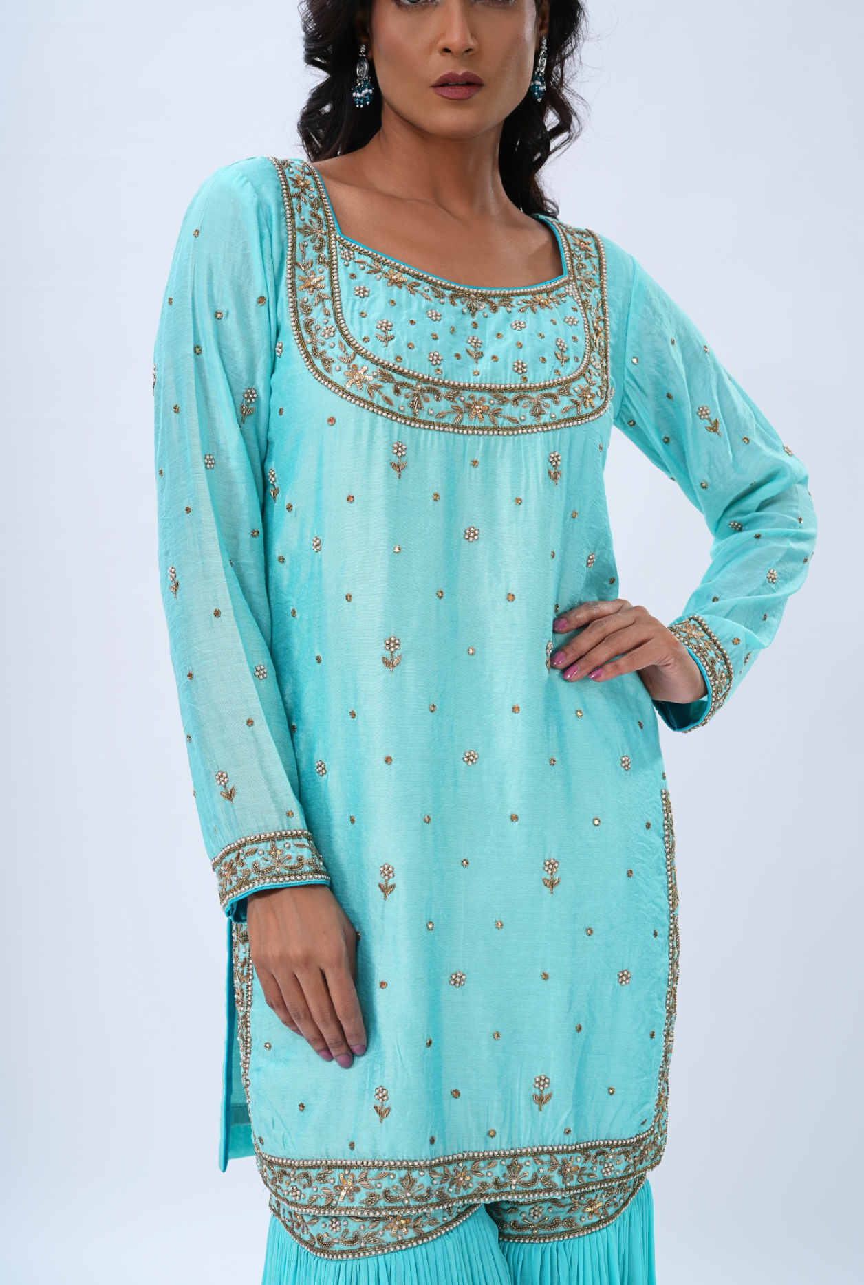 Aqua Noor Sharara Set