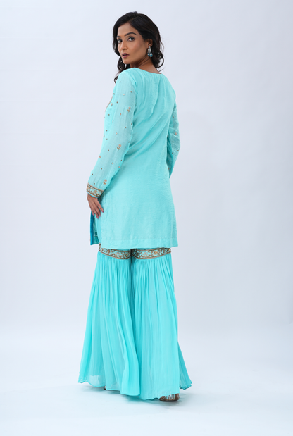 Aqua Noor Sharara Set