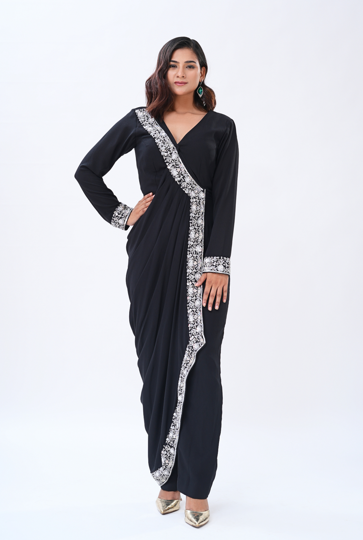 Noir Enchante Draped Jumpsuit