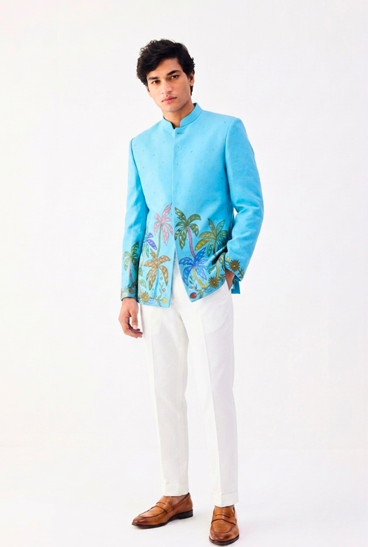 The Cerulean Edge Bandhgala