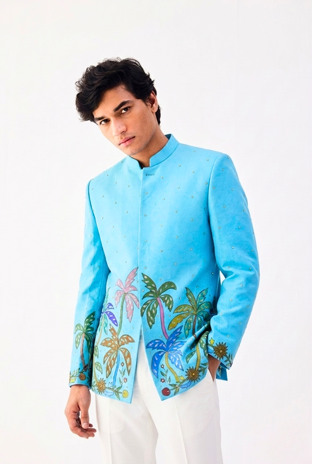 The Cerulean Edge Bandhgala