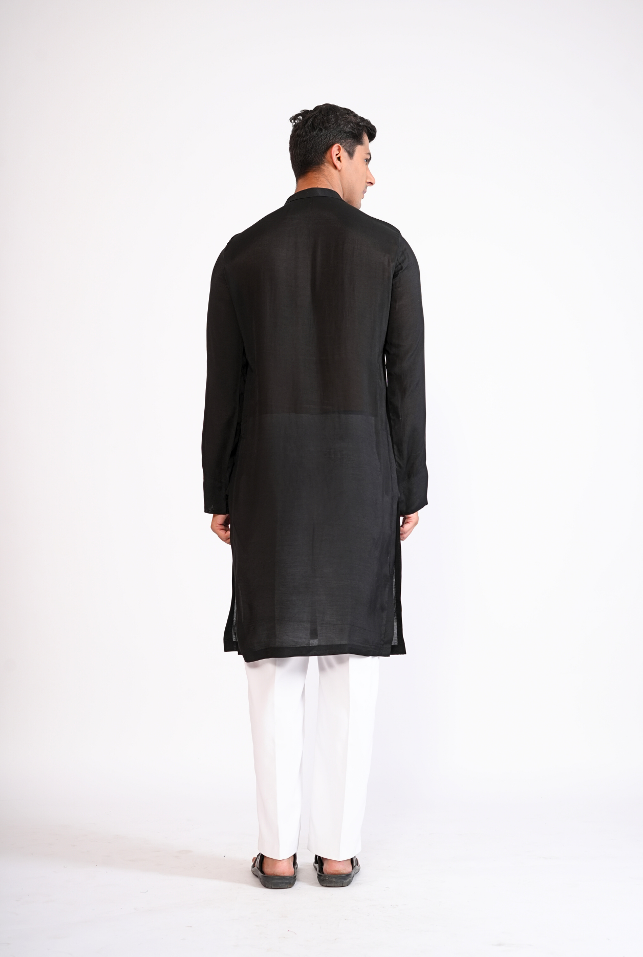 Black Hand Embroidered Kurta with pyjama