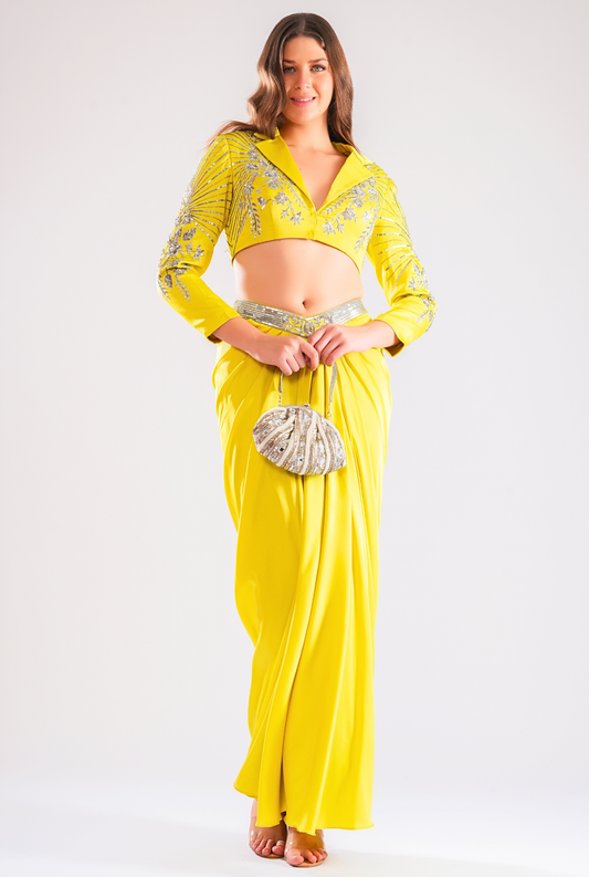 Zayna Drape Skirt With Jacket