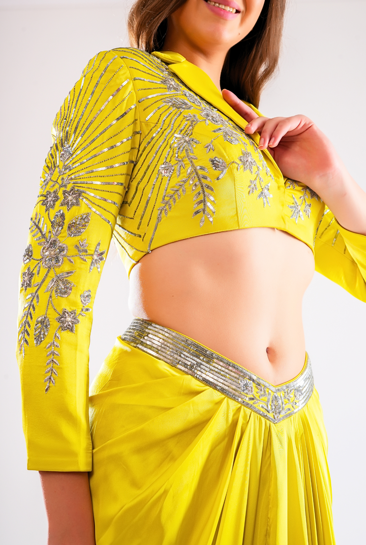 Zayna Drape Skirt With Jacket