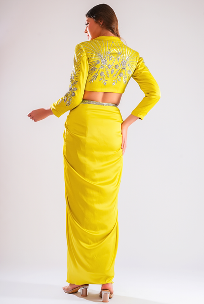 Zayna Drape Skirt With Jacket