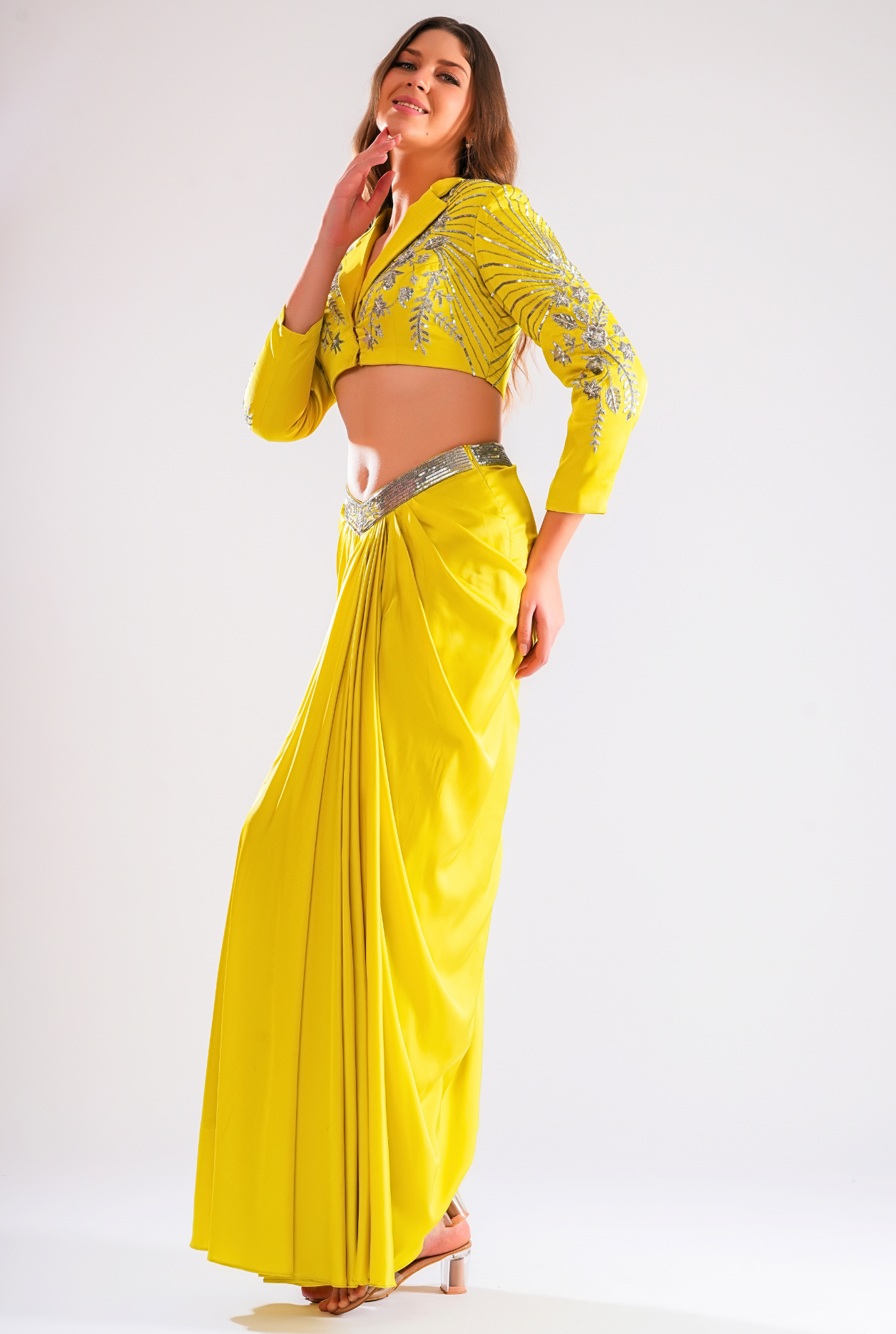 Zayna Drape Skirt With Jacket