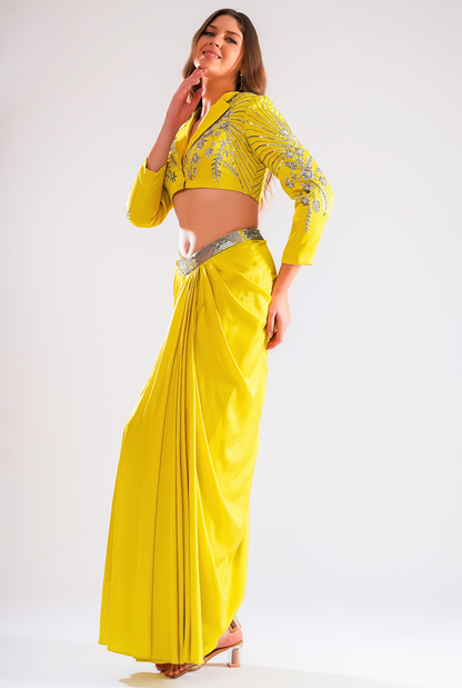 Zayna Drape Skirt With Jacket