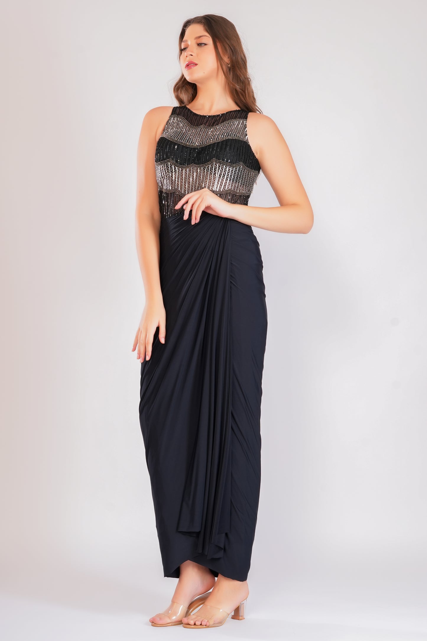 Noir Drape Gown
