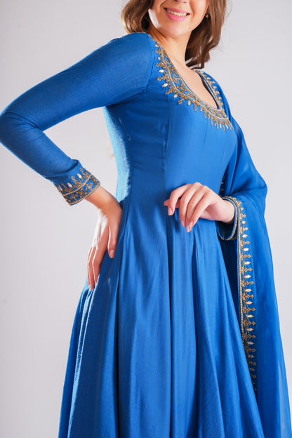 Azure Anarkali Set