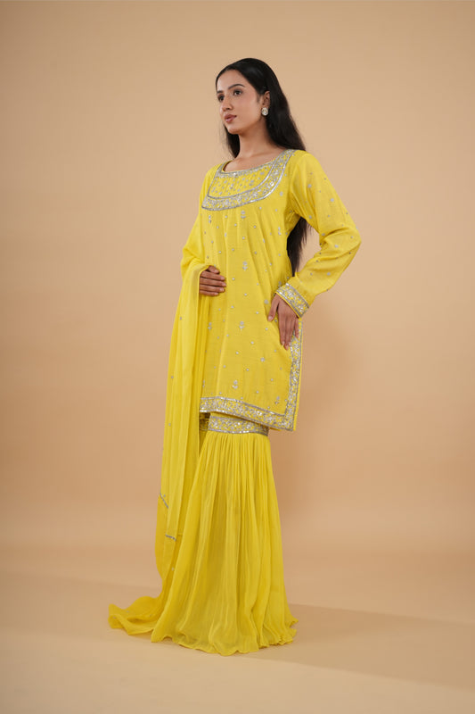 The Canary Yellow Gharara Set
