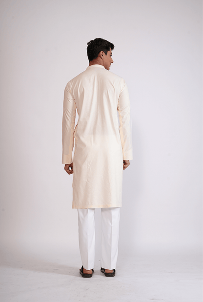 IVORY MIRROR WORK KURTA WITH PYJAMA
