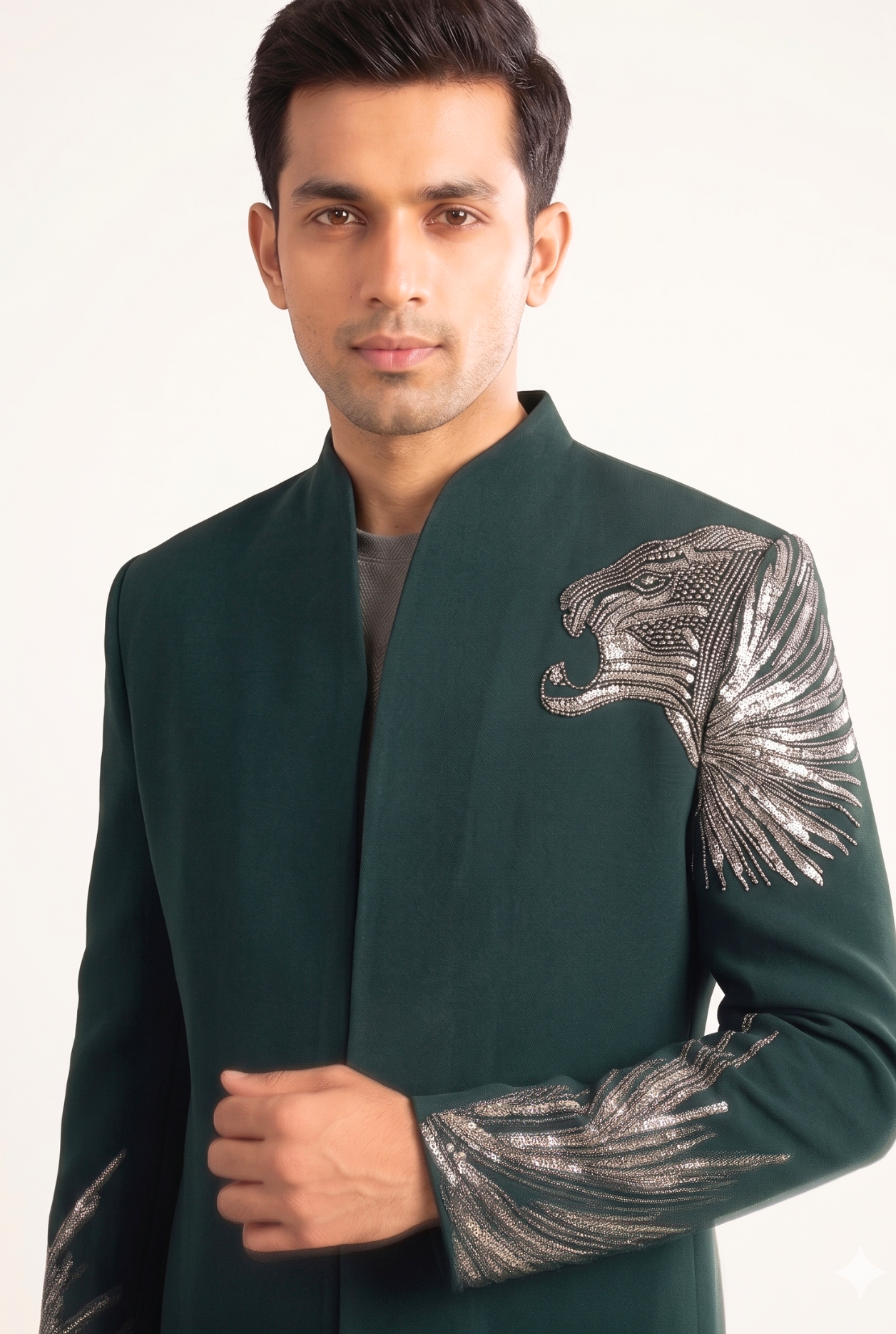 Emerald green Indo-Western suit