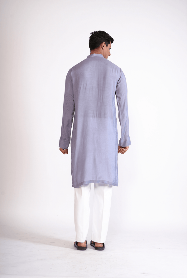 LAVENDAR HAND EMBROIDED KURTA WITH PYJAMA